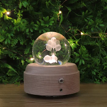 

Christmas Gifts In Zhongshan Wood base 3D Glass Ball Table Lamp
