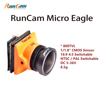 

Yellow Mini RunCam Micro Eagle 800TVL FPV Camera CMOS Sensor 16:9 / 4:3 NTSC / PAL Switchable for WDR Quadcopter Racing Drone