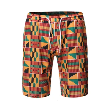 

2020 Fashion African Clothes Men Dashiki Print Pants Tribal Bazin Riche Trousers Streetwear Beach Ankara Style Shorts Clothing