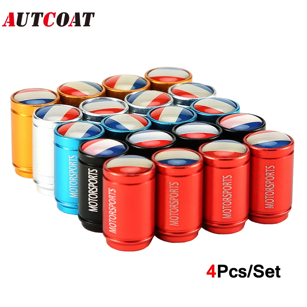 

AUTCOAT 4Pcs/Set Universal France flag Tires Wheel Tire Air Valve Caps Stem Cover for Cars, Trucks, Motorcycles, Bikes
