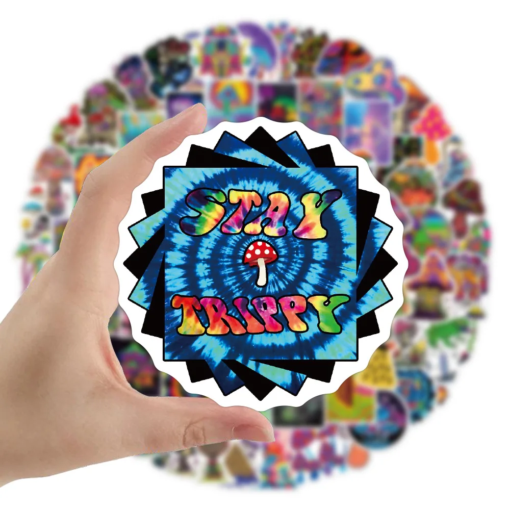 10/50/100PCS Cartoon Psychedelic Mushroom Sticker Cute Color Magic Plant Funny Anime Stickers Phone Laptop Stickers Decals