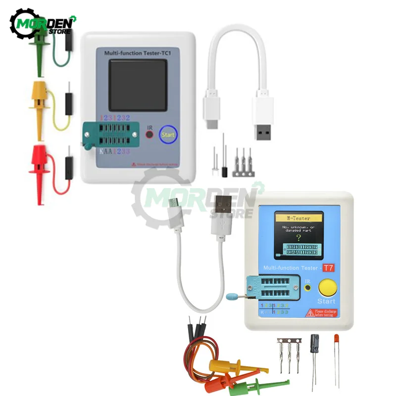 TC-T7-H TCR-T7 LCR-TC1 High Precision Transistor Tester Diode Triode Capacitance ESR MOS/PNP/NPN LCR MOSFET TFT LCD Screen Test afbeelding