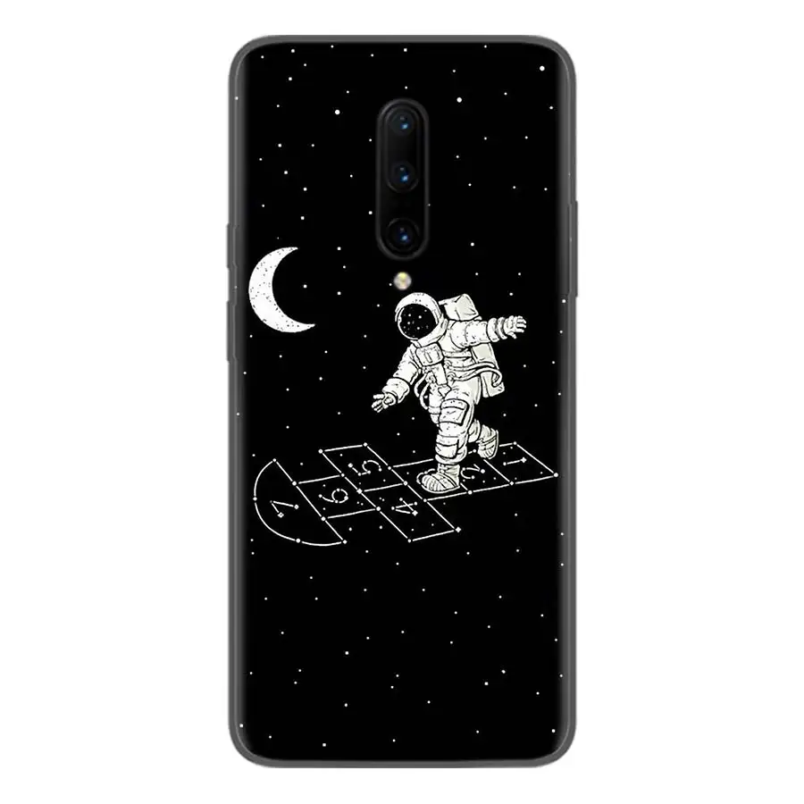 Космическая Луна милые кошки черный Coque чехол для телефона Oneplus 1+ 7 Pro 6 6T 5T 3 3T 7Pro художественный Подарочный узор индивидуальная Обложка Мода - Цвет: BA174-9