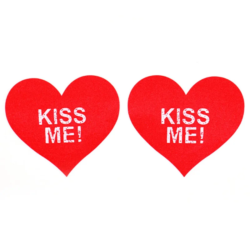 5Pairs Heart shape Sexy Kiss Me Nude Red Hot Sexy Pasties Stickers Women Lingerie Sequin Tassel Breast Bra Nipple Cover