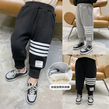 

2020 new arrival Children's Plush sports pants new winter boys' casual thickened pants Korean baby Leggings trouser 10-6