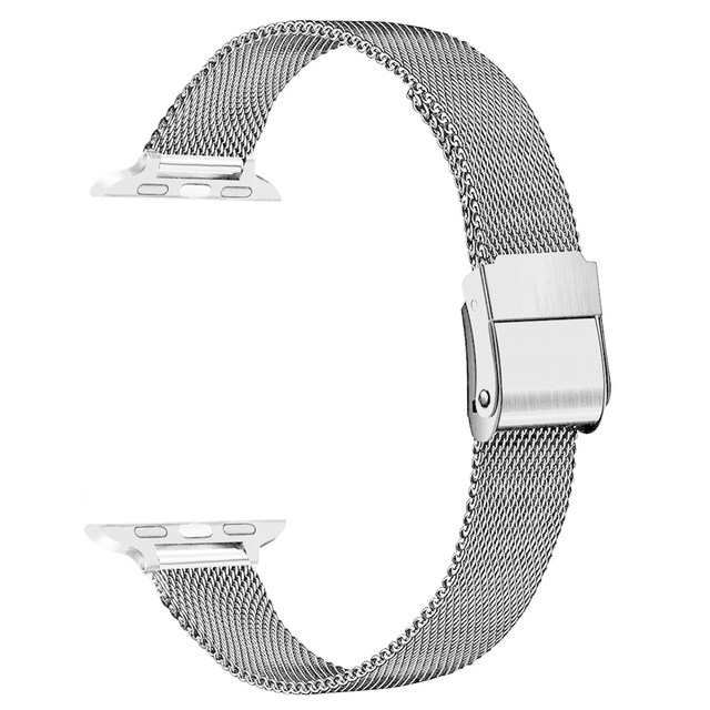 Slim Mesh Wristband for Apple Watch Band 41mm 40mm 38mm 45mm 44mm 42mm Stainless Steel Bracelet for iWatch 7 6 5 4 3 2 SE
