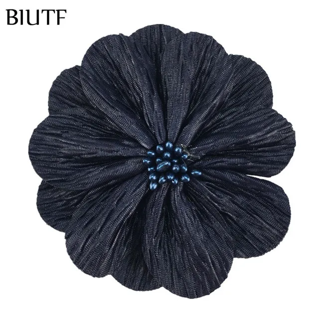 8-navy 50 шт./лот, 8,5 см, винтажный тканевый цветок коры балерины с/без заколки для волос, 3,4 дюймов, Свадебный декор, Шикарные аксессуары для волос TH299 - Цвет: 8-navy