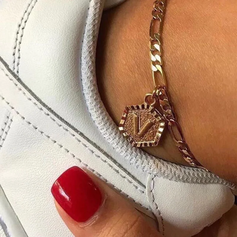 A-Z Initial Letter Anklets for Women Stainless Steel ankle Bracelet on the Leg Fashion Alphabet Foot Gold Chain Jewelry Gifts A-Z Initial Letter Anklets for Women Stainless Steel ankle Bracelet on the Leg Fashion Alphabet Foot Gold Chain Jewelry Gifts