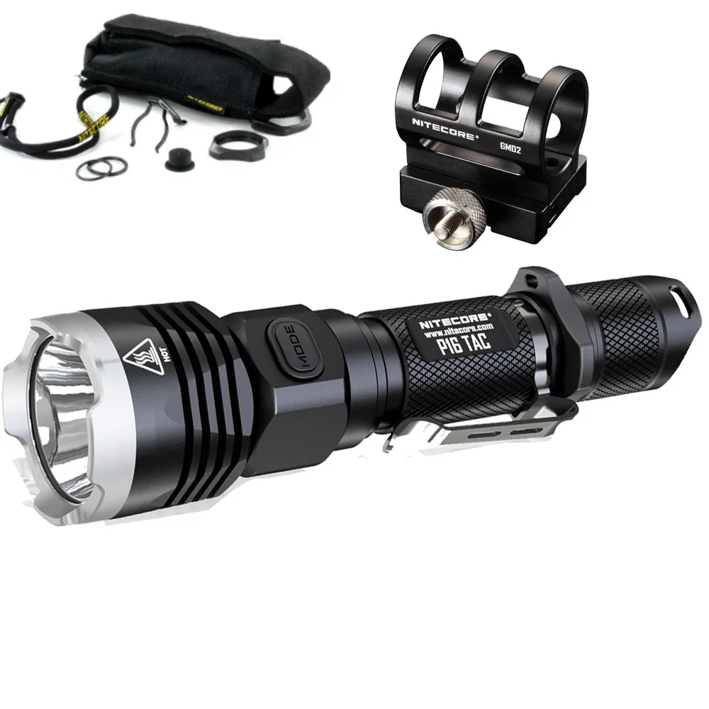 P16TAC GM02 NITECORE P16Tac тактический фонарь CREE XM-L2(U3 max 1000 люмен дальность луча 300 м Открытый поисковый фонарь с GM02 - Испускаемый цвет: P16TAC GM02