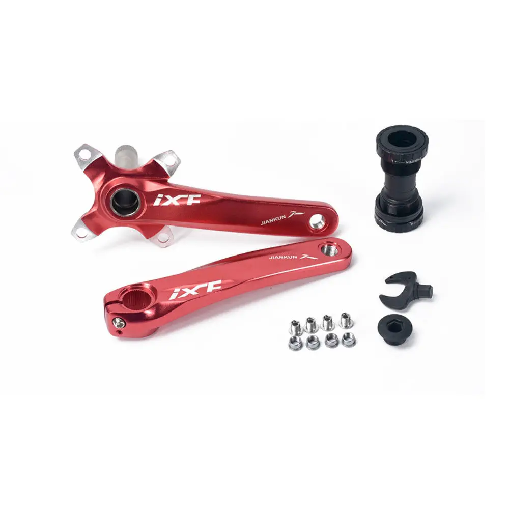 Crank BB-Red JIANKUN IXF шатун MTB 104BCD цепь 170 мм горный велосипед цепь для дорожного велосипеда кольцо цикл кривошипный набор винт Нижний Кронштейн BB - Цвет: Crank BB-Red
