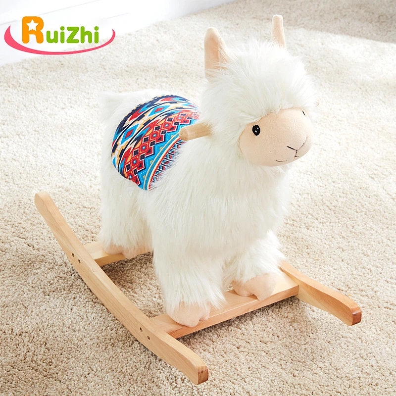 Ruizhi Kinder Nette Alpaka Schaukelpferd Hause Massivholz Baby Schaukel Stuhl Indoor Amusement Park Holz Pferd Kinder Spielzeug Rz1108 Reitspielzeug Aliexpress