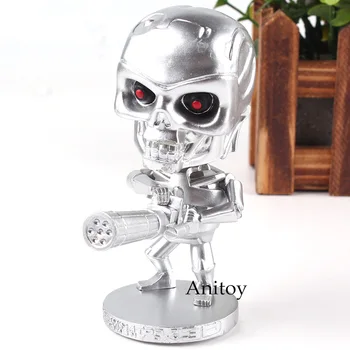 

Terminator 2 Judgment Day 3D Endoskeleton Action Figure Q Version Bobble Head Doll Toy Figurine 10cm