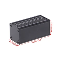 DIY Экструдированный Электронный проект алюминиевый корпус Чехол черный 50x25x25mm