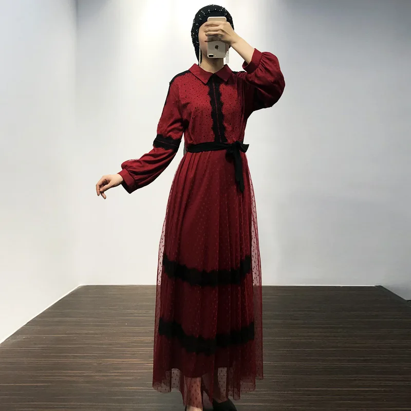 Vestidos abaya Ramadan кружевное мусульманское платье Арабский исламский хиджаб платье Турция Кафтан Marocain Tesettur Elbise кафтан халат Дубай