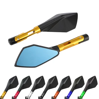 

8 10mm universal CNC motorcycle Rear View Rearview mirrors Blue Lens Side Mirror FOR bandit 1200 yamaha fazer 600 k1200r s1000r