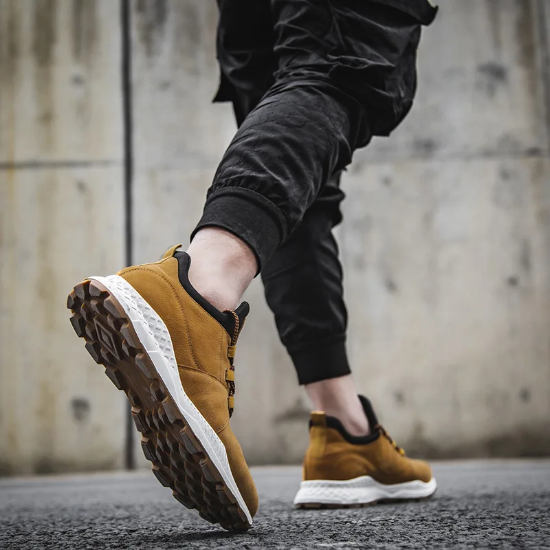

2019 Martin Boots Men's Fashion Genuine Leather zhong gao bang MEN'S SHOES Korean-style Casual MEN'S SHOES Sub-