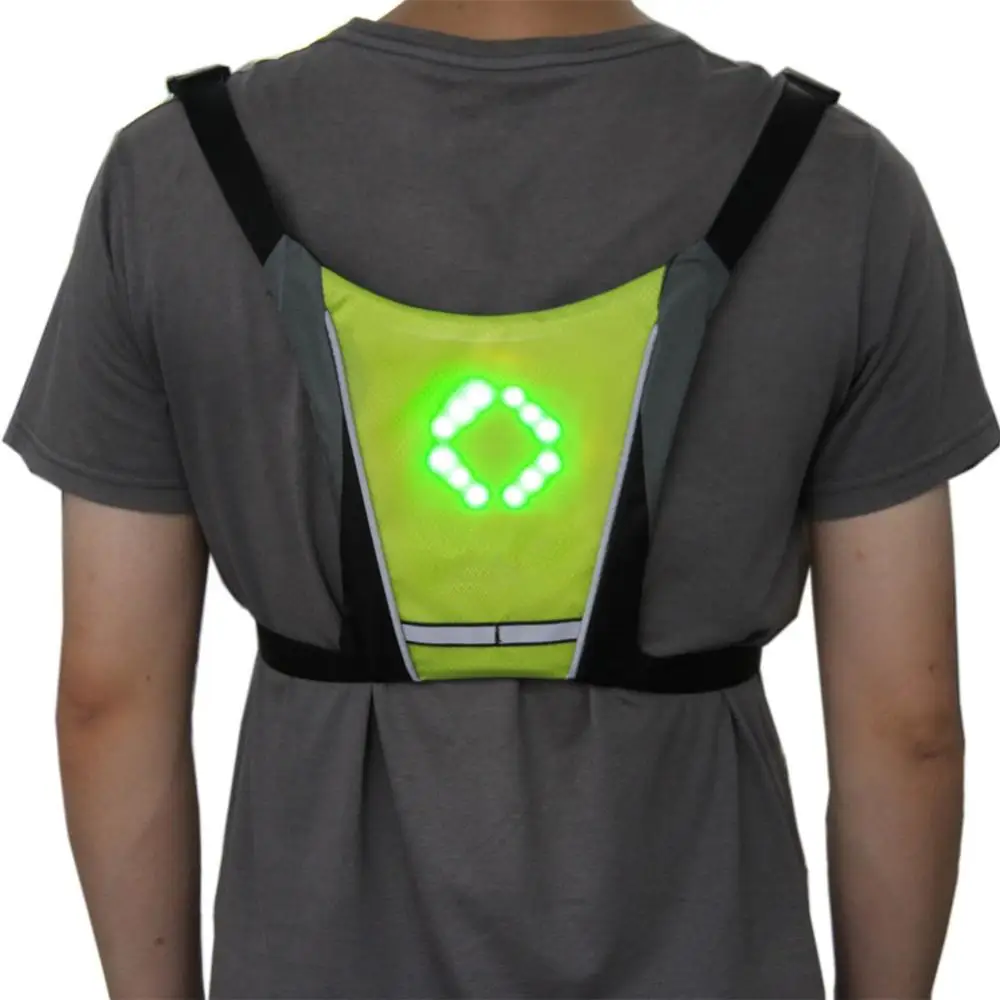 

Reflective WirelessLED Safety Cycling Vest 20L MTB Bike Bag Safety LED Turn Signal Light Vest Bicycle Warning Vests with remo