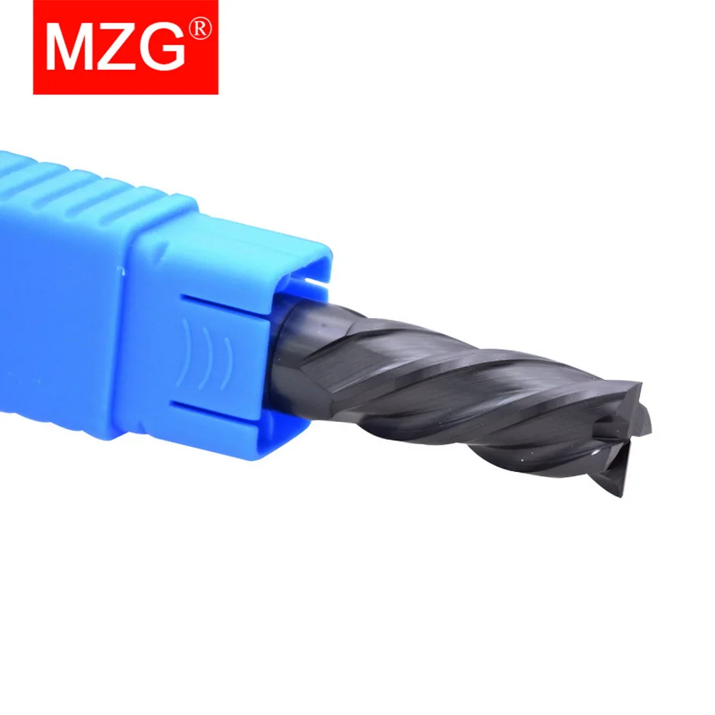 MZG 1PC 4 Flute HRC45 CNC 6 8 10 12 mm Lathe Machining Carbon Steel Milling Tool Cutter Flat Square Solid Carbide End Mill | Инструменты