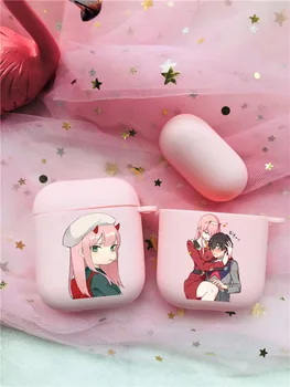 

Japan DARLING in the FRANXX Anime Case for Airpods 2 1 Earphone Cover for Airpods Soft Pink Frosted Earphone Fundas Coque Case