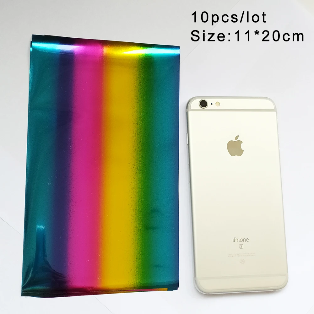 11X20cm multicolor A4 20X30 см 10 шт. Голографическая фольга бумага для ламинатора теплопередачи лазерным принтером горячего тиснения фольгой - Цвет: 11X20cm multicolor
