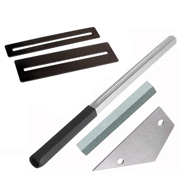 

Guitar Repairing & Luthier Tools Kit Guitar Fret Crowning File 3 Edges ,Fingerboard Guards Protectors and Grinding Stone