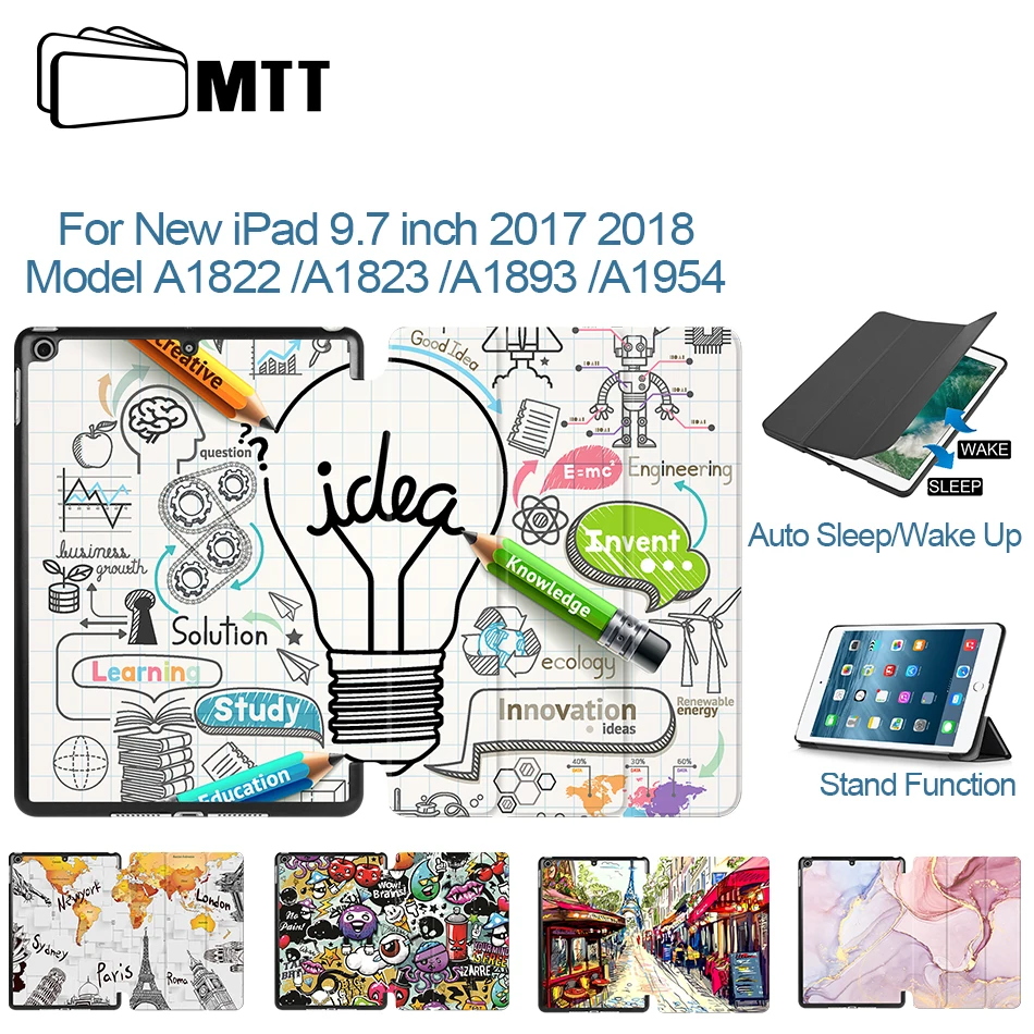 Чехол MTT 2018 для ipad 9 7 дюймов A1893 A1954 Тонкий чехол из искусственной кожи с откидной