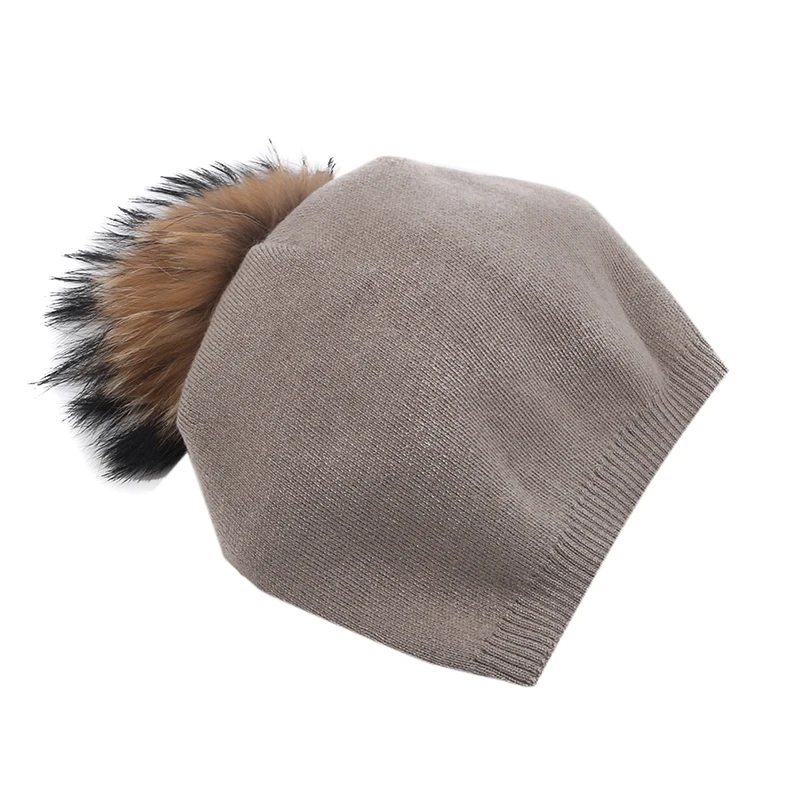khaki Зимние вязаные шапочки, шапки для женщин, Толстая теплая шапка, шапка, женская вязаная однотонная шапочка, шапочки - Цвет: khaki
