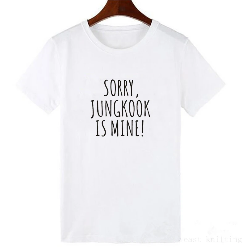 Showtly SORRY J-HOPE IS MINE с буквенным принтом, Новая модная женская футболка с коротким рукавом и круглым вырезом, забавная футболка, повседневная женская футболка