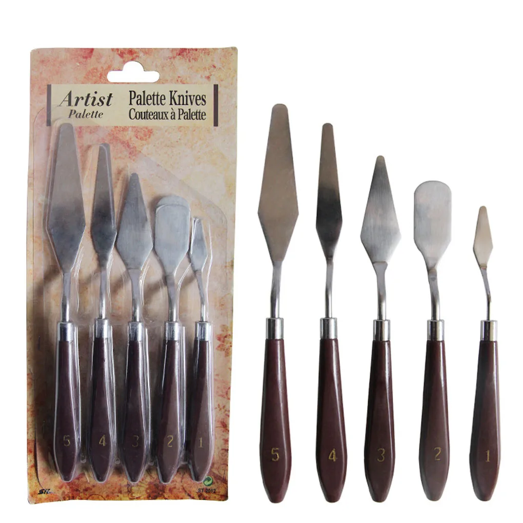 3/5 шт./компл. из нержавеющей стали с деревянной ручкой Палитра Картина маслом Краски аксессуары акриловые Краски металлический Краски палитра