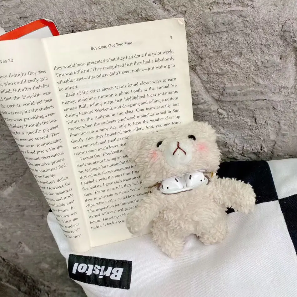 3D Cute Earphone Case For Airpods Case 1 Cartoon Knitted Plush Cover For Apple Airpods 2 Case Bear Teddy Dog Rabbit Earpods Case