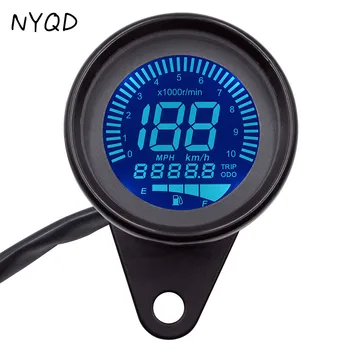 

WUPP Universal Digital Motorcycle LCD Screen Speedometer Odometer Techometer Fuel Gauge for 1-4 Cylinders 7 Color Backlight