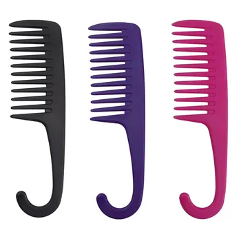 

3 colors Large Wide Tooth Combs with Curved Hook Brushes Detangling Big Teeth Hairdressing Comb Salon Styling Tools