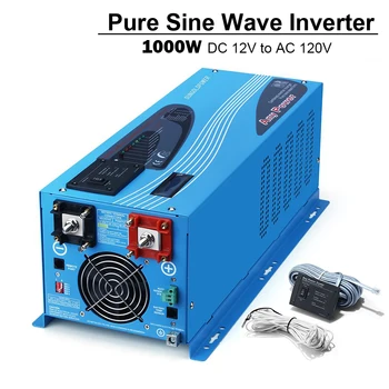 

SUNGOLDPOWER 1000W Pure Sine Wave Solar Power Inverter Charger 12V DC to 120V AC Power Converter Off Grid Inverter for Home RV