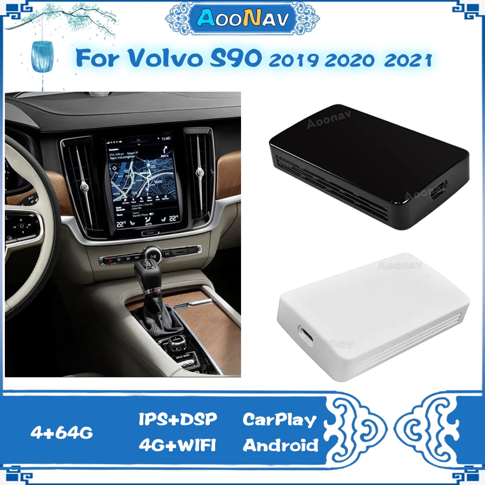 

Ai Box Android AI адаптер для Volvo S90 2019 2020 2021 беспроводной Mirror link Carplay Android 10,0 64 ГБ