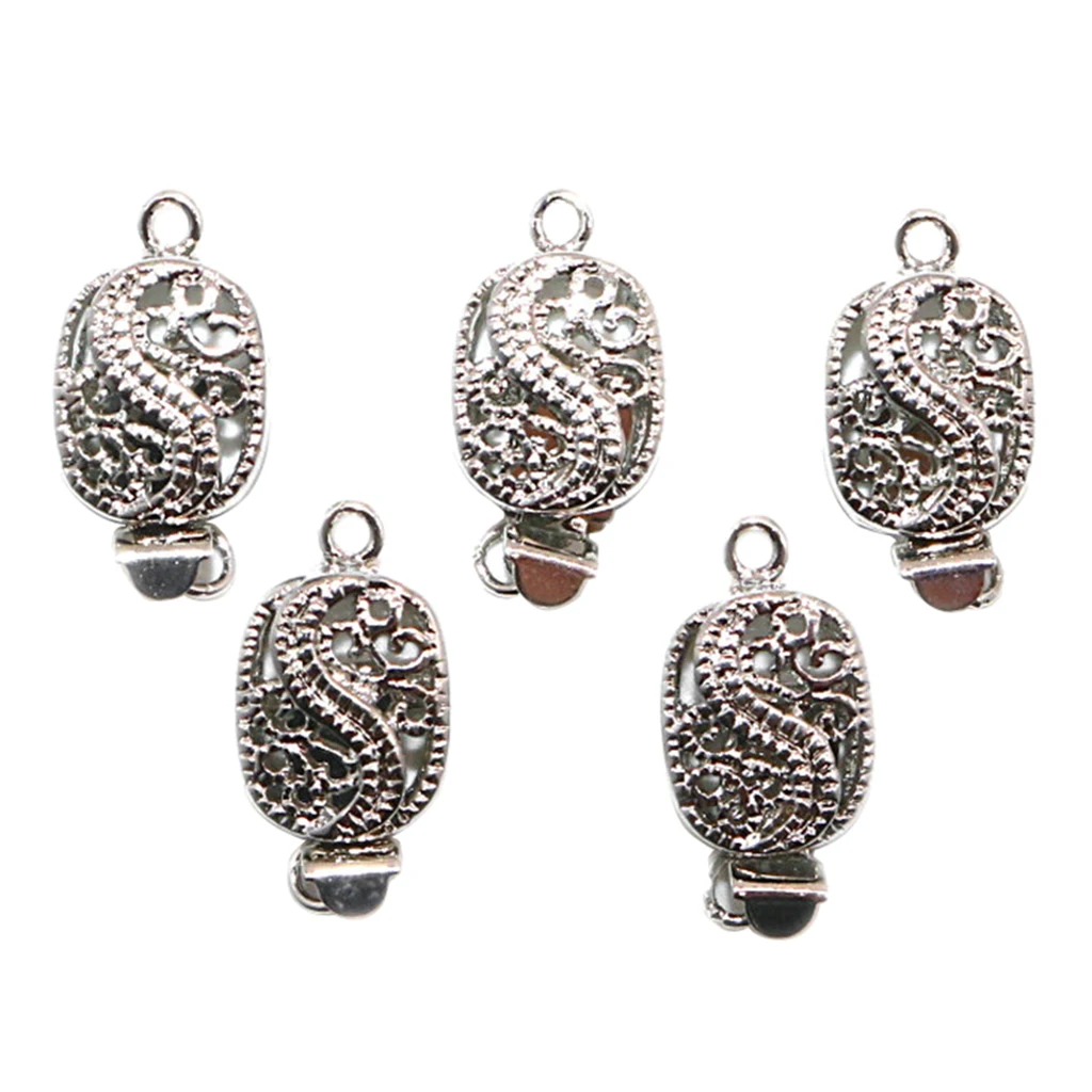 5pcs Copper Box Clasps For Jewelry DIY Dragon Pattern Filigree Connector