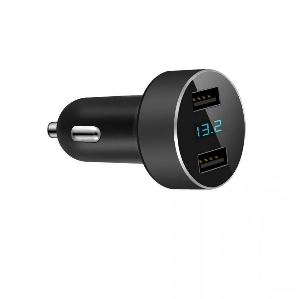 3.1A светодиодный дисплей двойной USB Автомобильное зарядное устройство Универсальный мобильный телефон автомобильное зарядное устройство для Xiaomi samsung S8 S9 IPhone X 6s 7 8 Plus планшет 4 - Название цвета: Черный