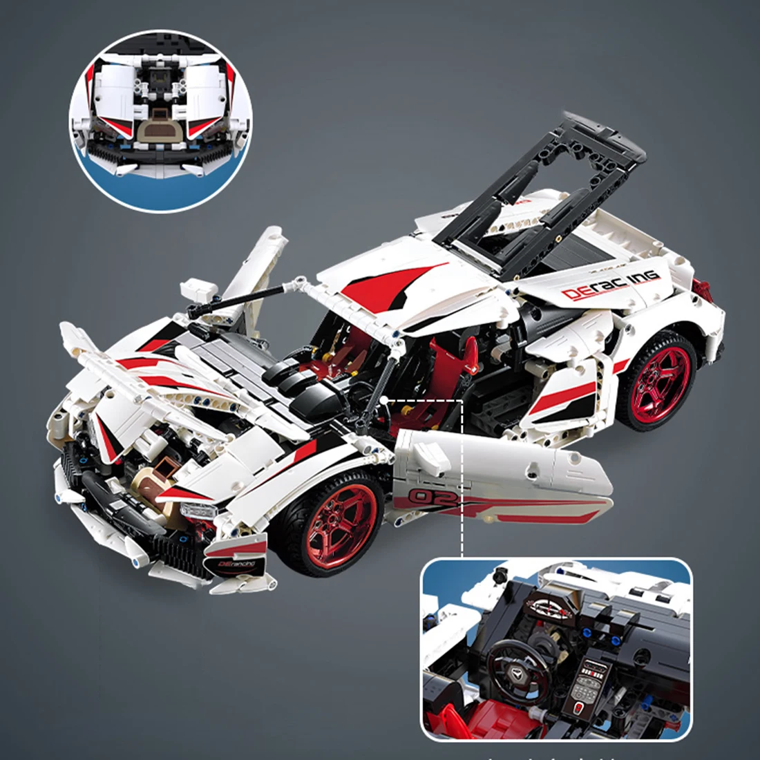 Горячая 1696 шт MOC статическая Сборная модель спортивного автомобиля DIY маленькие частицы строительные блоки игрушки для мальчиков мужчин-двойной Орел C61018W