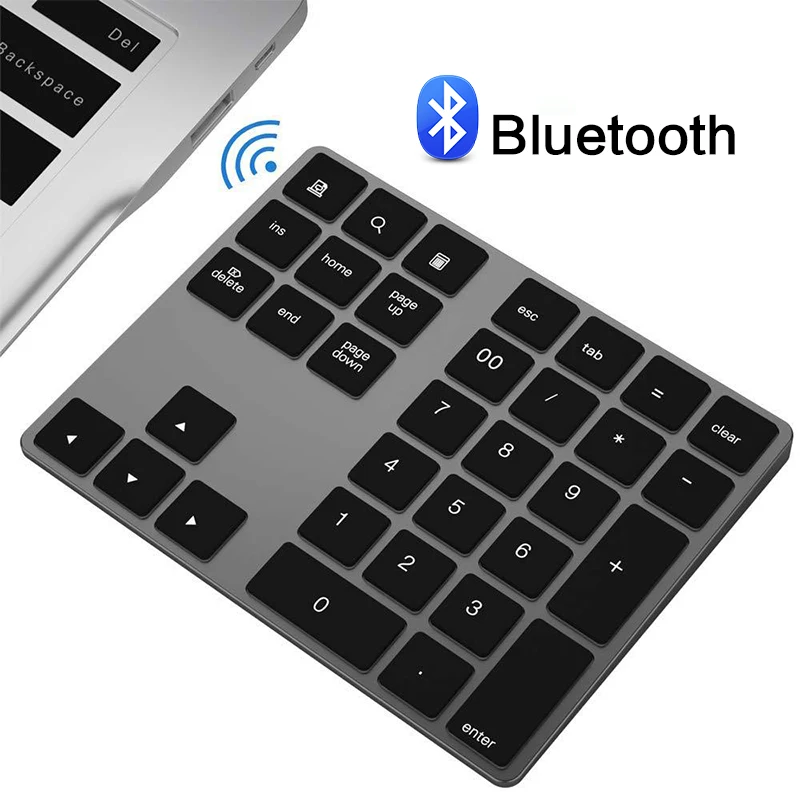 

34 Keys Bluetooth Wireless Numeric Keypad Mini Numpad Keyboard Number Pad Digital Keyboard for Windows PC IOS Mac OS Android