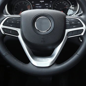 

ABS Chrome For Jeep Cherokee KL 2014 2015 2016 2017 2018 Accessories Car Steering Wheel Button Frame Panel Cover Trim