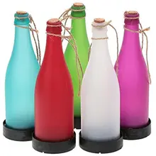 Солнечные светильники в форме винных бутылок Горячая солнечные Пластиковые светильники в форме винных бутылок Креативный светодиодный садовый светильник Солнечная люстра