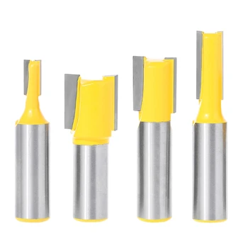 

4 Pcs Undersize Dado Router Bit Set - 1/2" Shank 1/4, 1/2, 5/8, 3/4 For Plywood