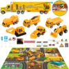 1 Set Alloy Engineering Model Crane Bulldozer Excavator Forklift Vehicles Truck Barricade For Boys Car Track Toys Xmas Gifts