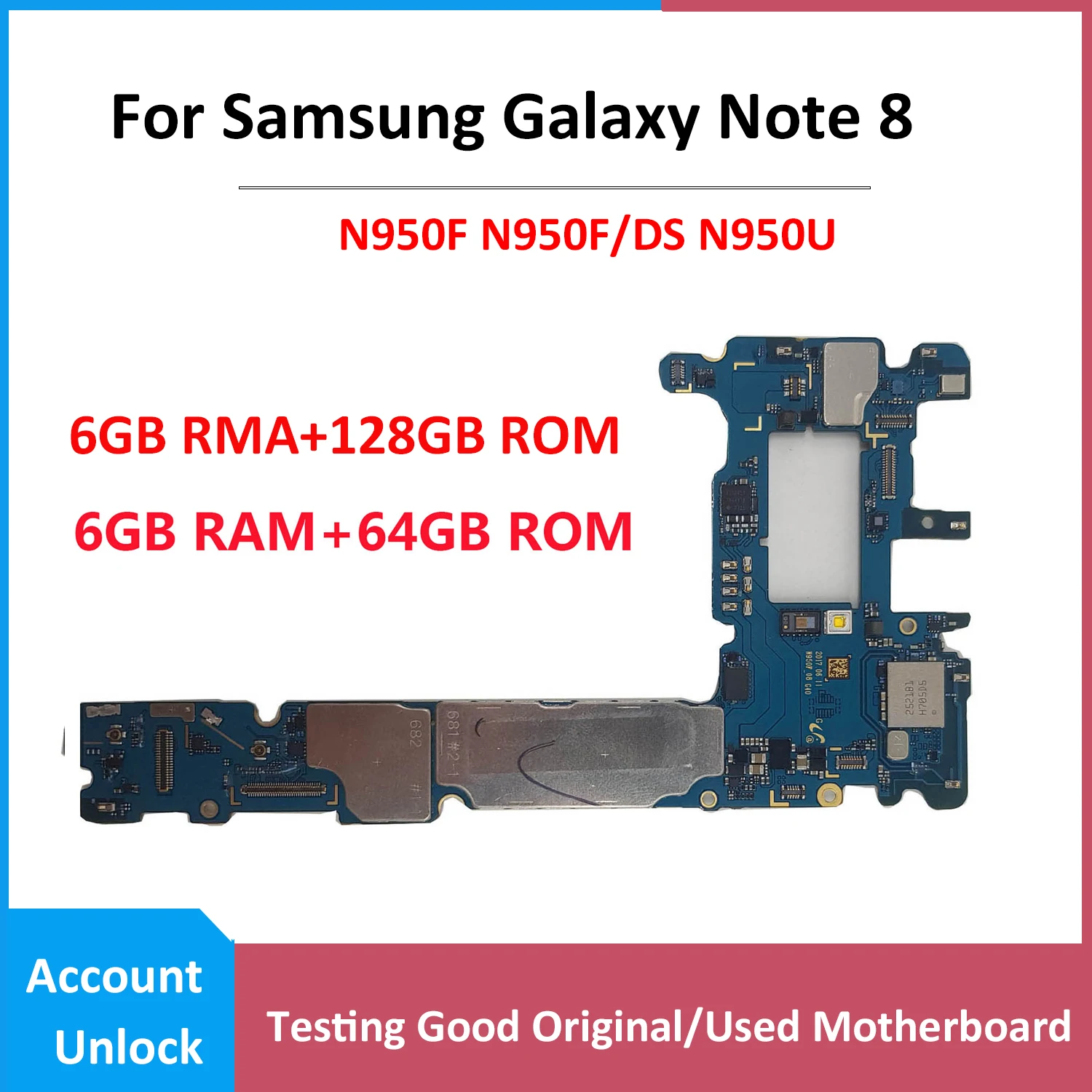 Оригинальная материнская плата для Samsung Galaxy Note 8 N950FD N950F N950U разблокированная 64 Гб