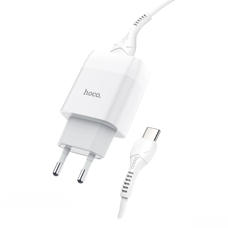 EU Plug for Type-C HOCO C72A, 20 шт./лот,, 5 В, 2,4 А, USB зарядное устройство для iPhone 11 Xs Max, евро вилка, настенное зарядное устройство, адаптер для samsung, Xiaomi, huawei - Тип штекера: EU Plug for Type-C