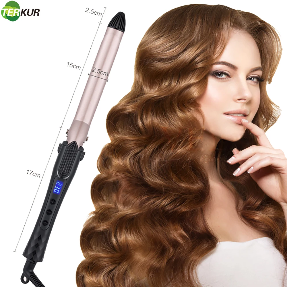 

1 Inch Curling Iron Hair Curler with Ceramic Coating Barrel Professional Curling Iron Dual Voltage Include Heat Resistant Glove