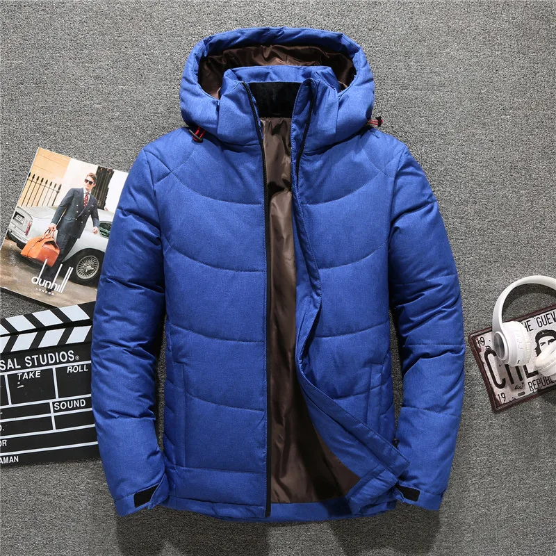 Russia Winter Duck Down Jacket Men Collar Thick Warm thick Mens White Coat winter Outerwer Parkas | Мужская одежда