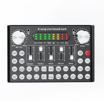 

Professional Mixer DJ Live Equipment Sound Card Microphone Set Perfect for YouTube/Video Conference/Gaming/Zoom/Skype