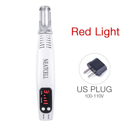 red light us plug Прямая поставка Neatcell Picosecond лазерная ручка синий красный свет терапия веснушки пигмент удаление татуировки метка на коже бородавка родинка ручка для удаления акне - Цвет: red light us plug