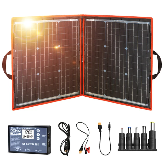 18V 80W Monocrystalline Folding Solar Kit With Controller Charge 12V For Home / Camping / RV Photovoltaic Solar Panel China 2