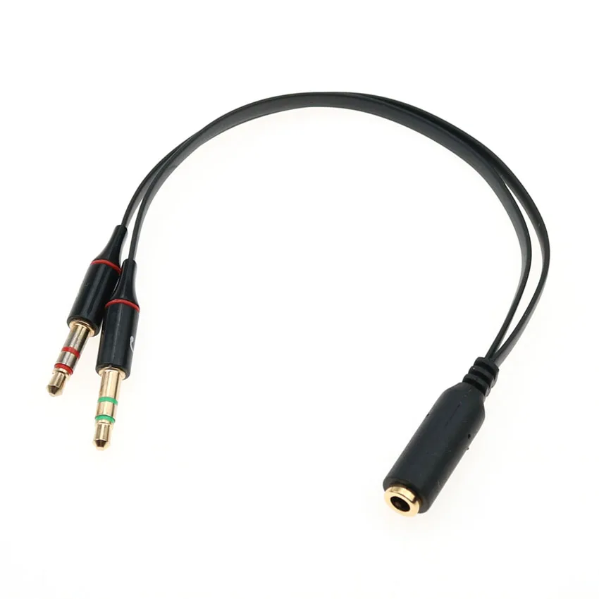 cltgxdd 50pcs 3 5 mm Headphone Audio Cable Earphone Micphone Y Splitter Adapter 1 Female to 2 male Connected Cord to Laptop PC